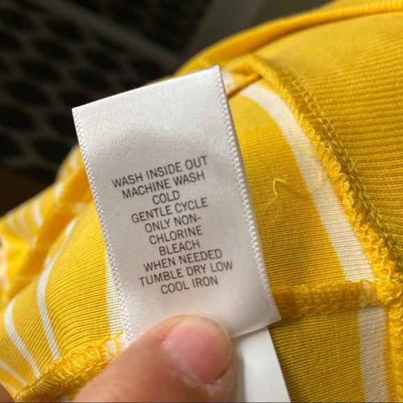 Banana Republic Yellow & White Striped, Large Collar and Button Down Front - Picture 9 of 9